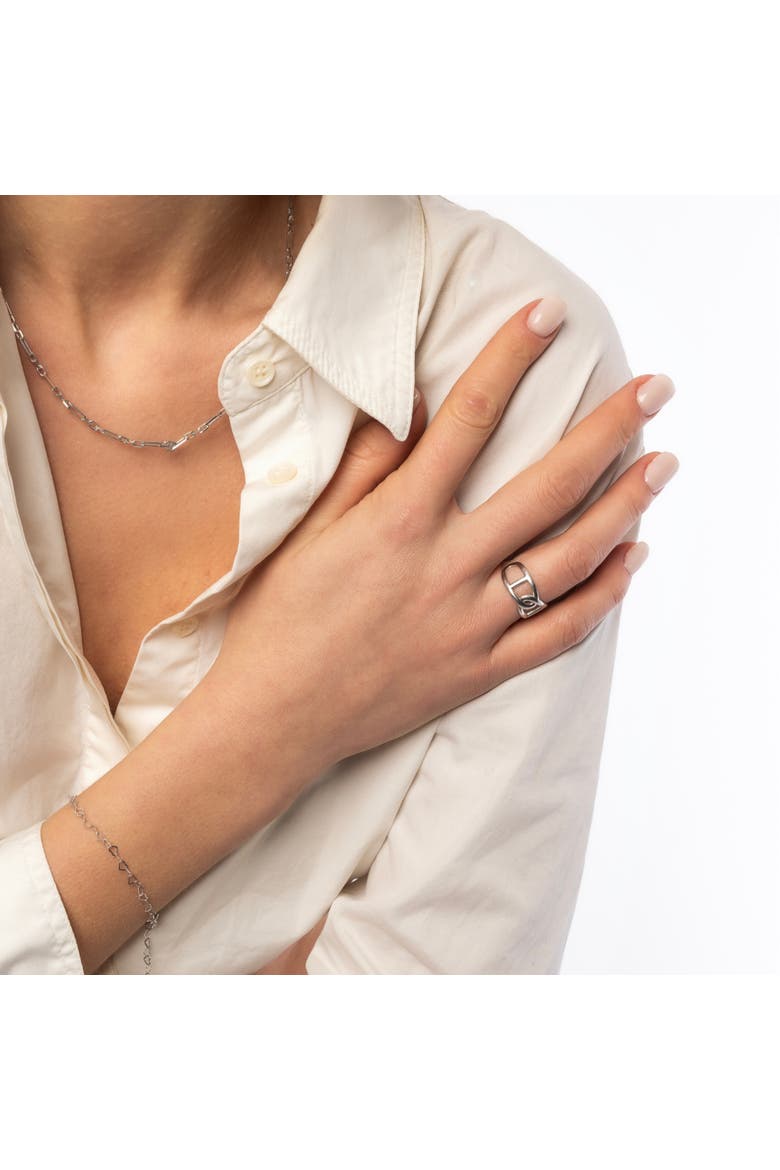 Large Chain Ring Sterling Silver, Alternate, color, Silver