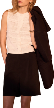 MINT VELVET Cotton Blend Button Detail Knit Top