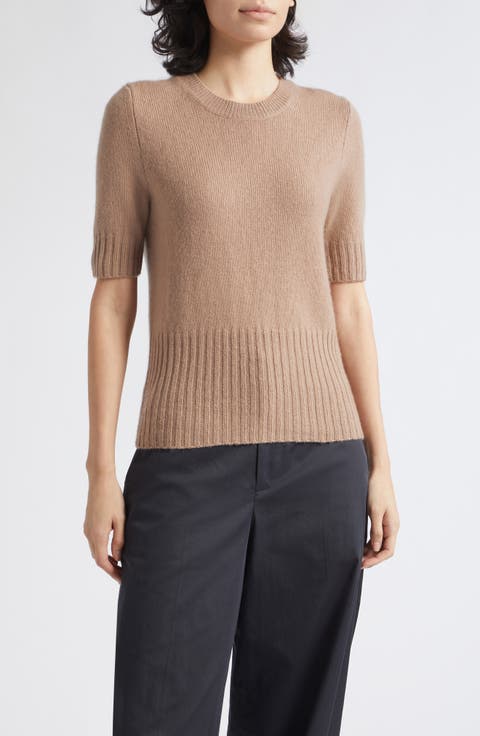 High Rib Trim Wool & Cashmere Sweater