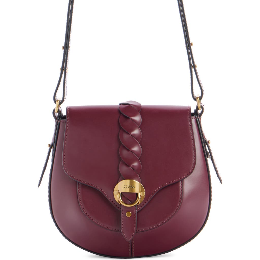 Isabel Marant Crossbody Suede Bag With Adjustable Braided Strap In Purple