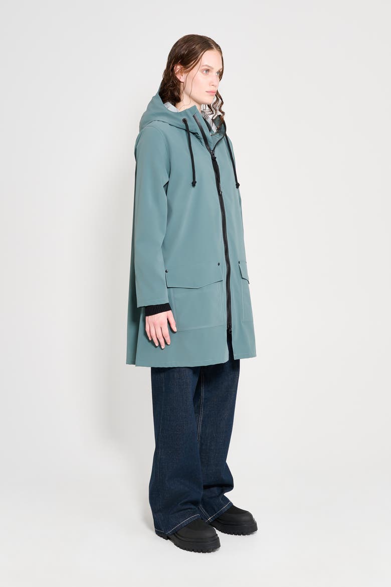 Mosebacke Patch Raincoat, Alternate, color, Moon Rock
