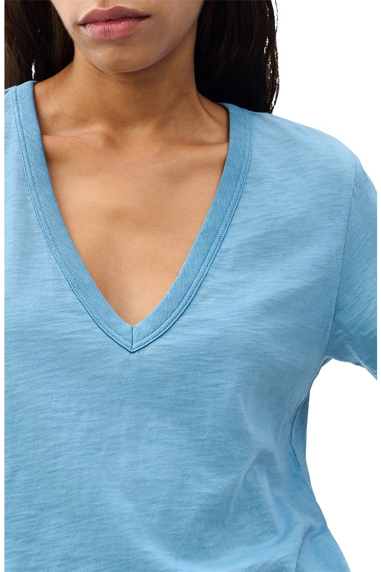 The Slub V-Neck T-Shirt, Alternate, color, FOG BLUE