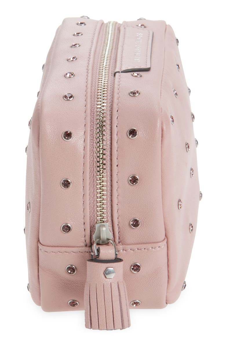 Anya Hindmarch Important Things Crystal Embellished Leather Pouch, Alternate, color, Rose