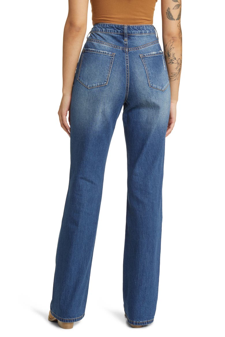 High Waist Relaxed Straight Leg Jeans, Alternate, color, INDIGO DARK WASH