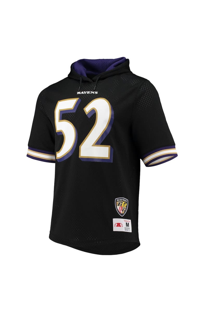 Mitchell & Ness Men's Mitchell & Ness Ray Lewis Black Baltimore Ravens Retired Player Mesh Name & Number Hoodie T-Shirt, Alternate, color,