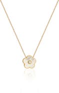 GABI RIELLE Effortless Staples Inlay Flower Pendant Necklace