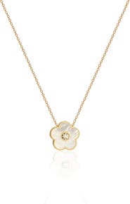 GABI RIELLE Effortless Staples Inlay Flower Pendant Necklace