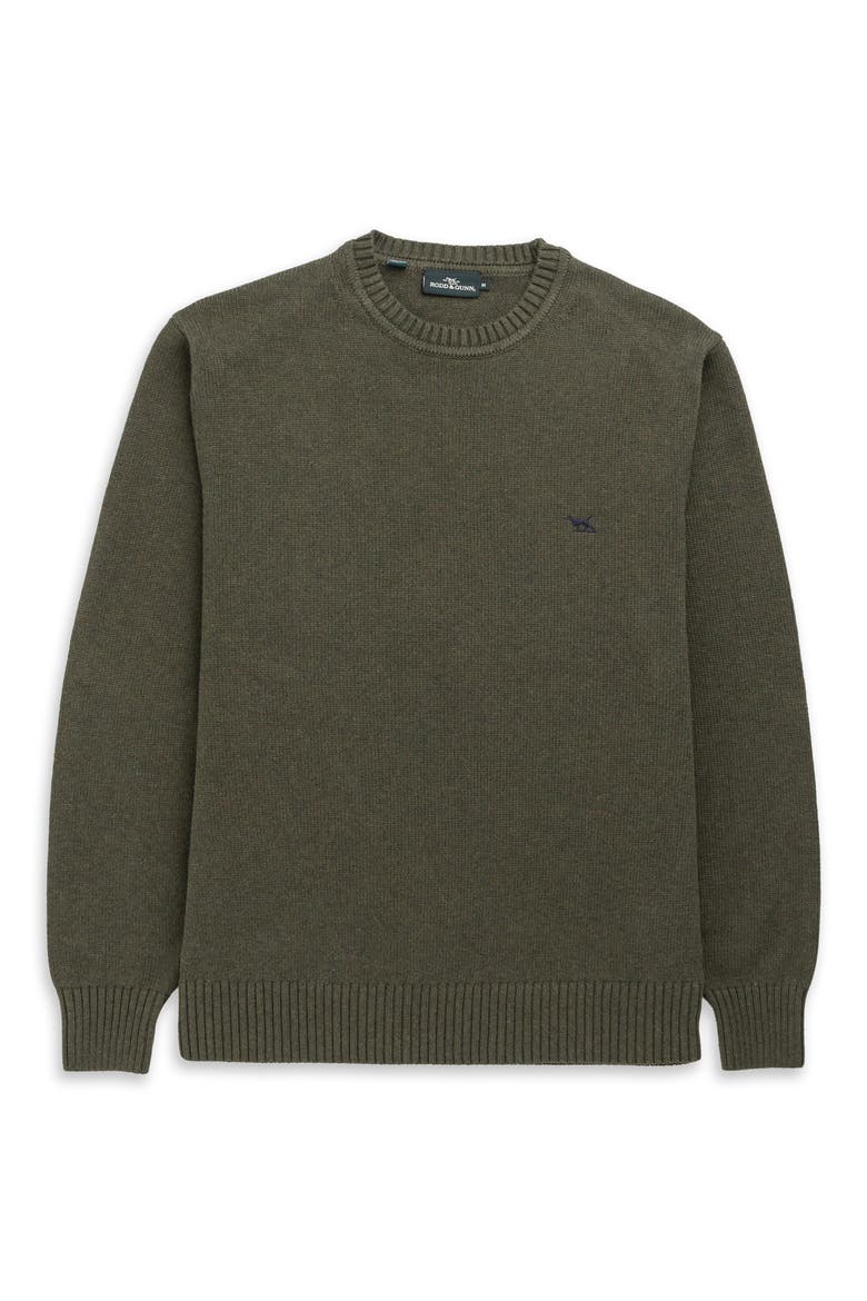 Crewneck Cotton Sweater, Alternate, color, LODEN