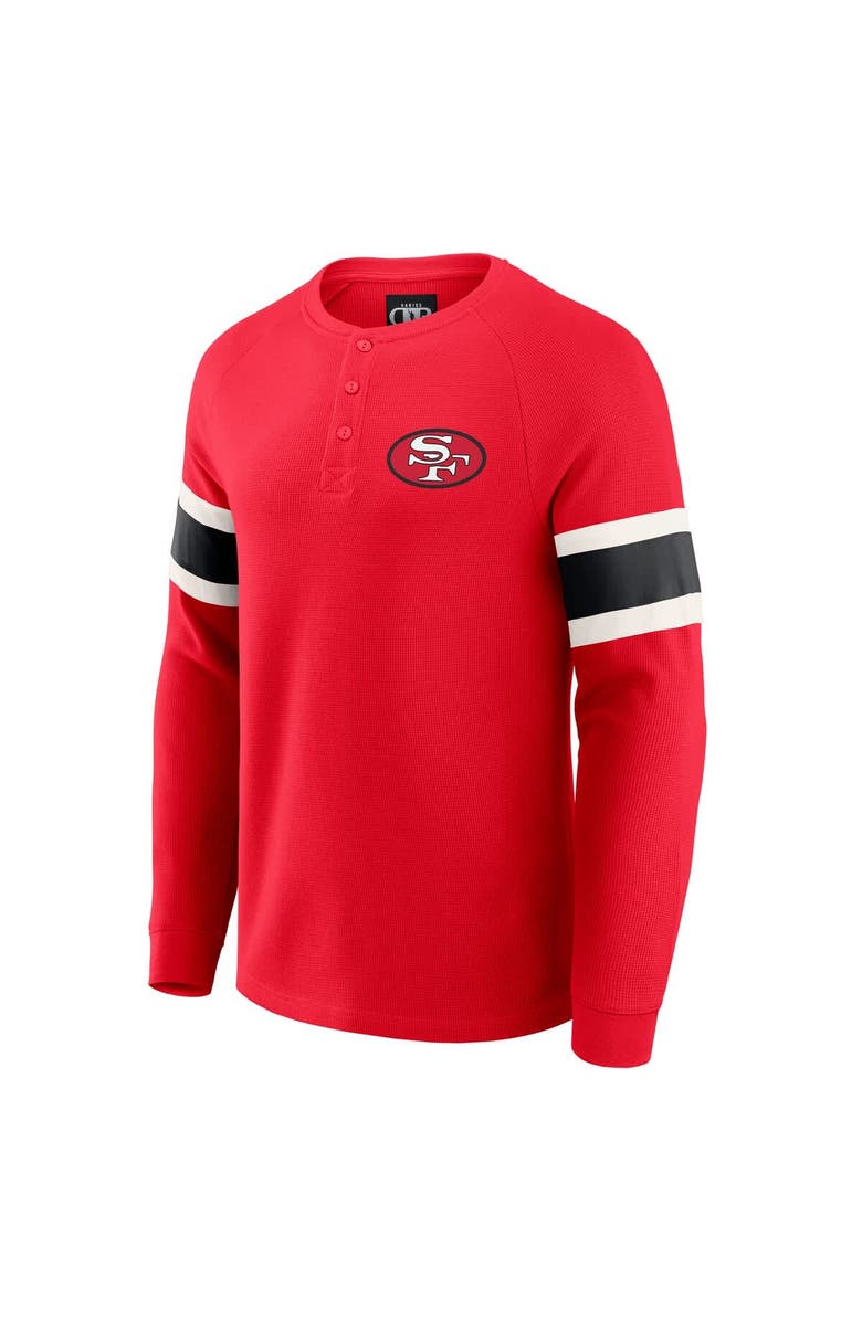 Darius Rucker Collection by Fanatics Men's Darius Rucker Collection by Fanatics Scarlet San Francisco 49ers Waffle-Knit Raglan Long Sleeve Henley T-Shirt, Alternate, color, Scarlet
