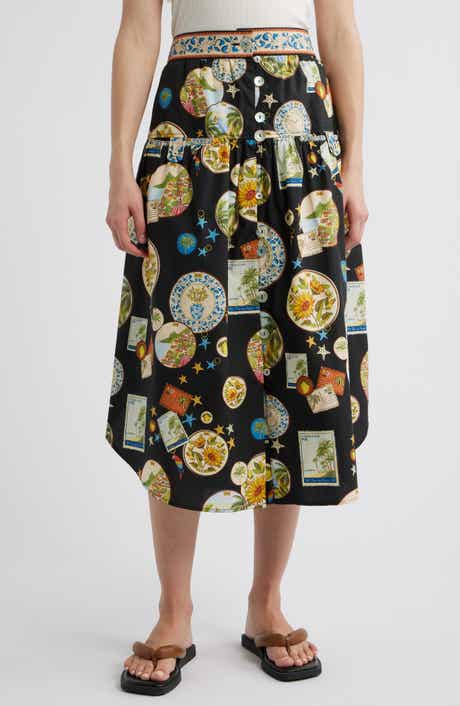 FARM Rio Trip Souvenir Print Cotton Skirt