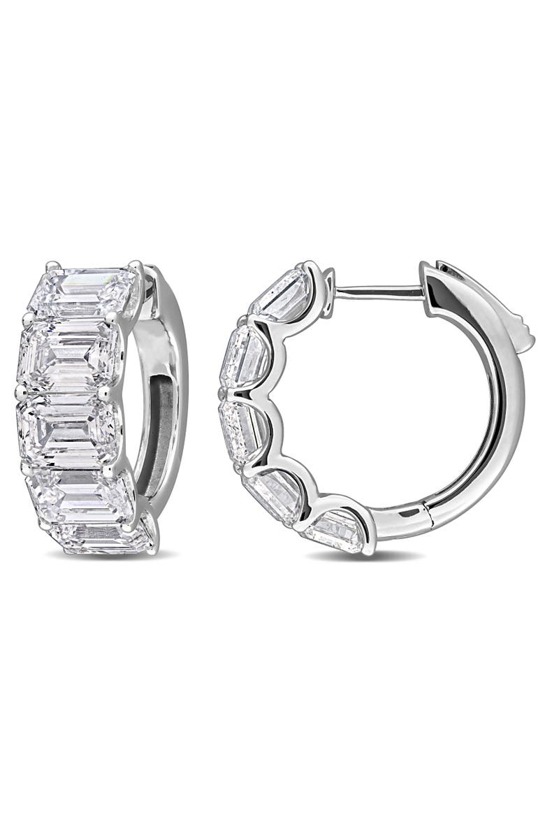 7 1/2ct. t.w. Lab-Grown Diamond Hoop Earrings 14k, Main, color, White Gold