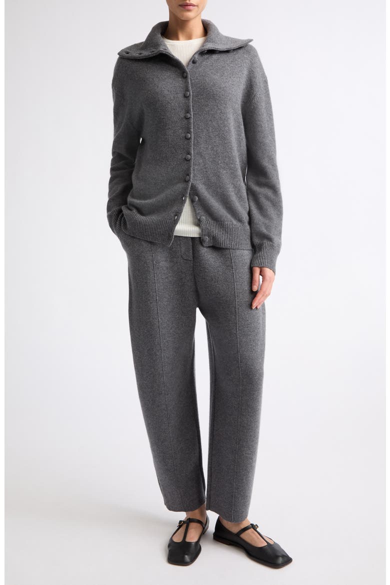 Denie Cashmere Turtleneck Cardigan, Alternate, color, GRAPHITE