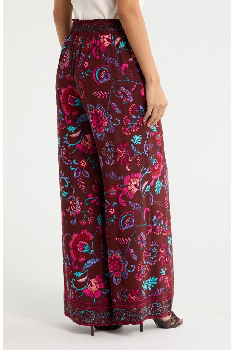 Tory Paisley Sofie Wide Leg Pants, Alternate, color, BURGUNDY-MULTI