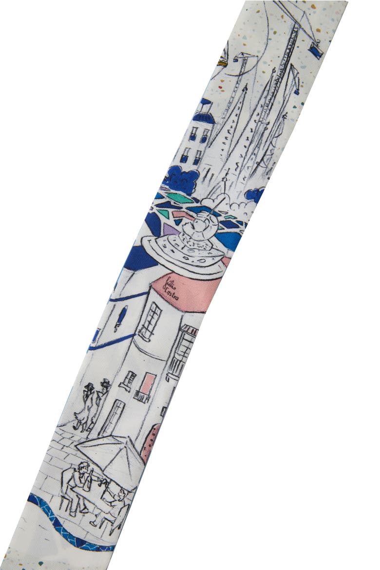 Barcelona Silk Skinny Scarf, Alternate, color, Mediterranean Blue