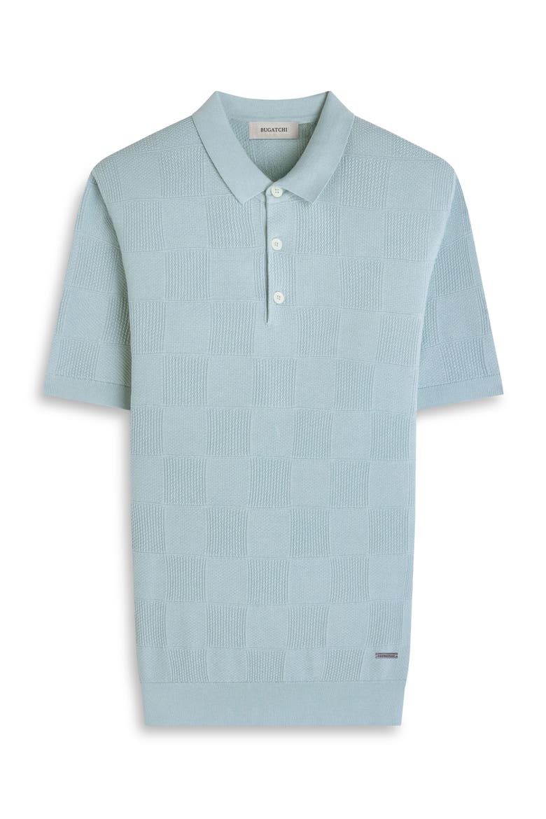 Checkerboard Stitch Polo Sweater, Alternate, color, SEAFOAM