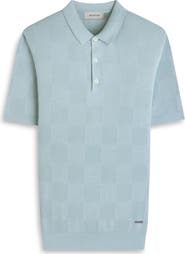 Bugatchi Checkerboard Stitch Polo Sweater