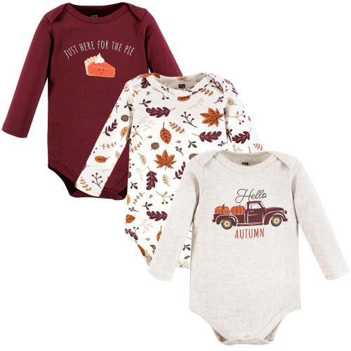 Hudson Baby Essential Long-sleeve Cotton Bodysuit Triple Set