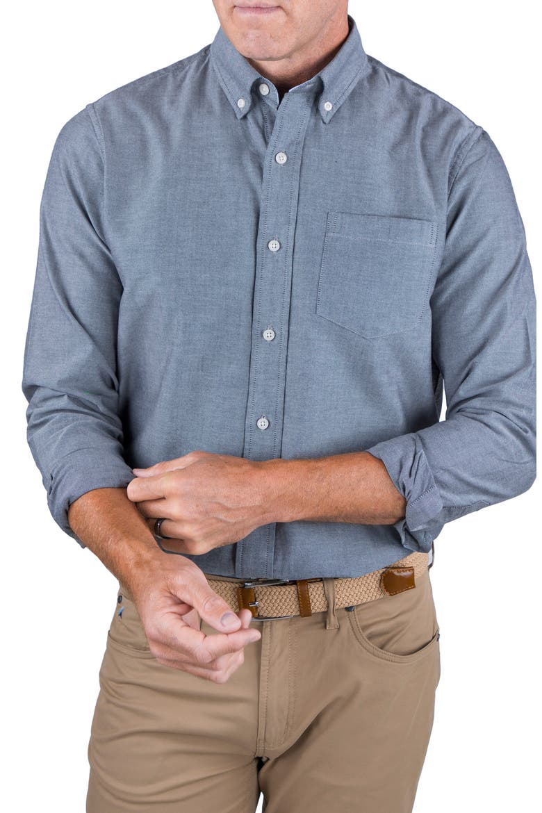 Classic Fit Cotton Oxford Button-Down Shirt, Main, color, NAVY