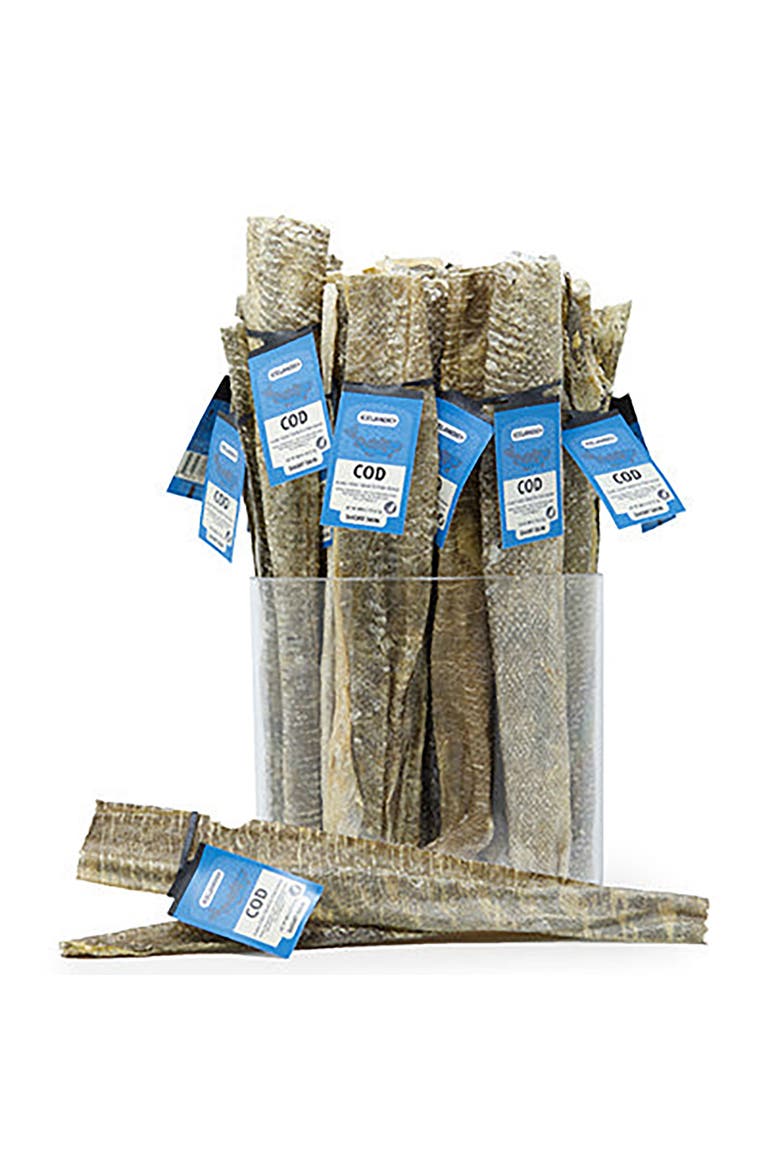 Cod Short Skins 3 Pack - Dog Treat Chews, 8-10" Strips Pet Snack, Alternate, color, Multicolored