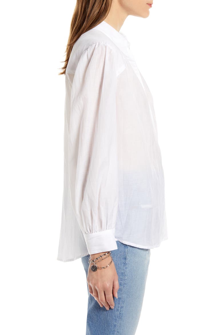 Sheer Button-Up Shirt (Nordstrom Exclusive), Alternate, color, WHITE