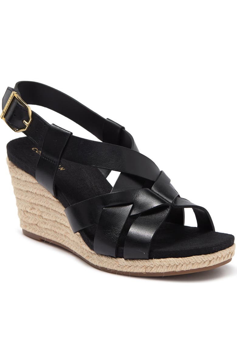 Cole Haan Crystal Leather Espadrille Wedge Sandal, Main, color,