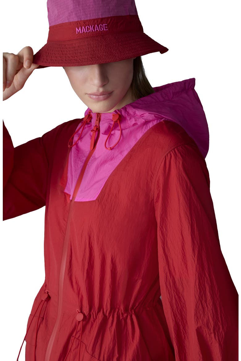 Alyster Packable Recycled Nylon Raincoat, Alternate, color, LAVA-AZALEA