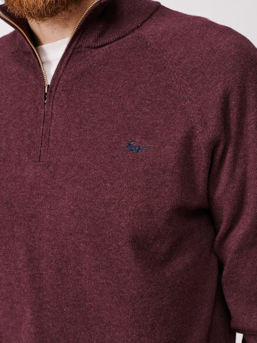 Aubin Bonby Zip Neck Sweater In Burgundy