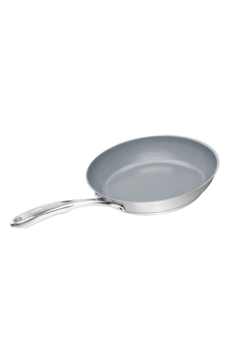 Induction 21 Steel 10-Inch Fry Pan w/ Ceramic Coating, Main, color, Silver