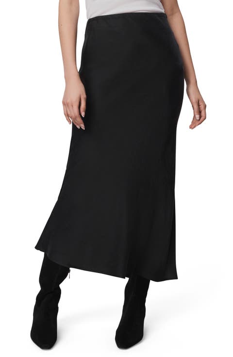 Serena Side Slit Satin Midi Skirt