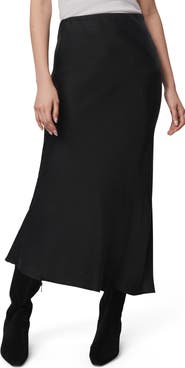 Splendid Serena Side Slit Satin Midi Skirt