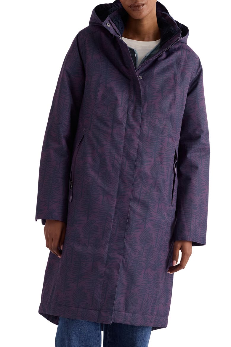 Janelle Waterproof Coat with Removable Hood, Main, color, BIRCH FOREST LOGANBERRY