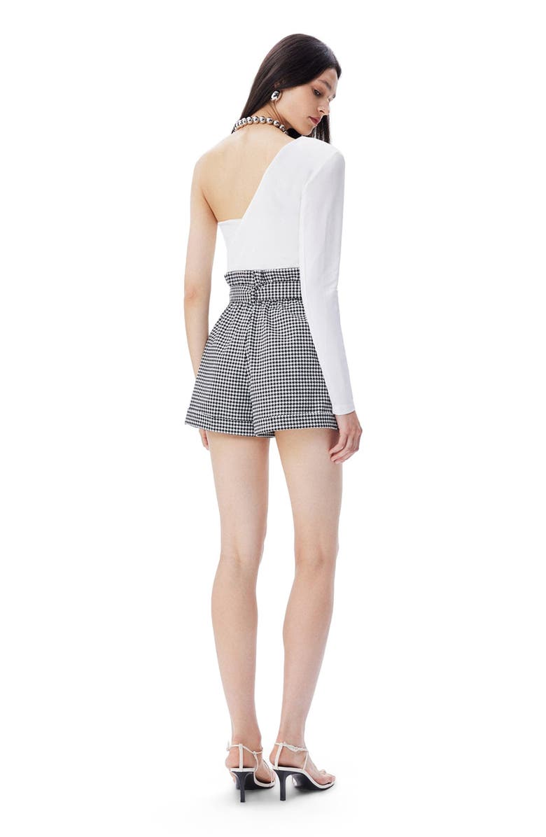 THEO The Label Erato Paper Bag Houndstooth Short, Alternate, color, 