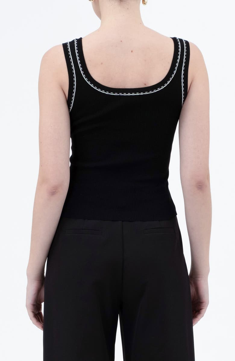 Blu Pepper Contrast Stitch Scoop Neck Sweater Tank, Alternate, color,