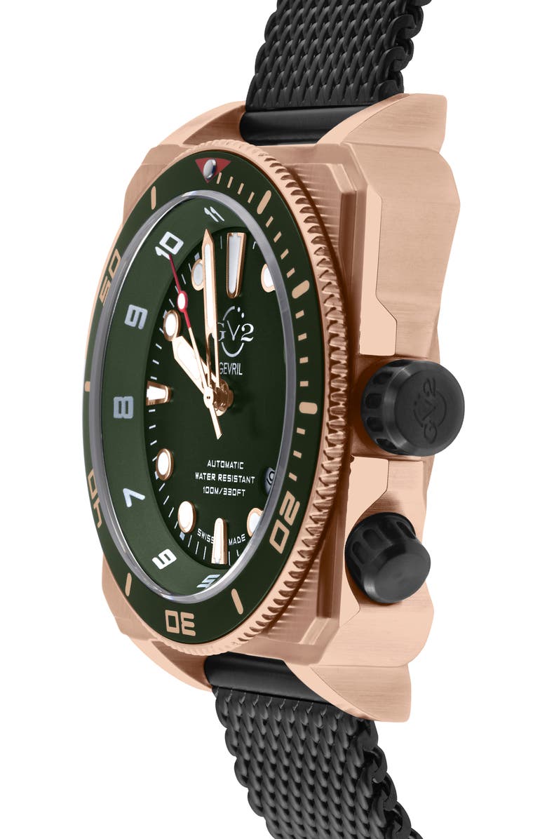 GV2 XO Submarine Swiss Mesh Strap Bracelet Watch, 44mm, Alternate, color,
