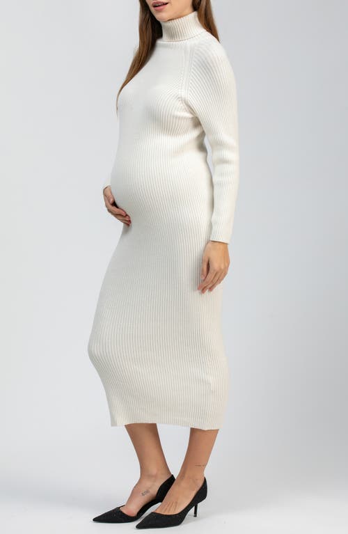 Pietro Brunelli Maternity Giorgia Rib Long Sleeve Midi Sweater Dress In Multi
