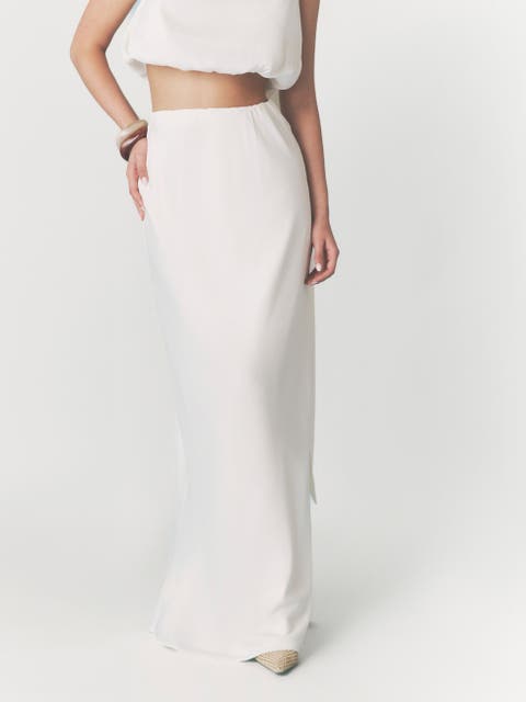 Solene Satin Bias Cut Maxi Skirt