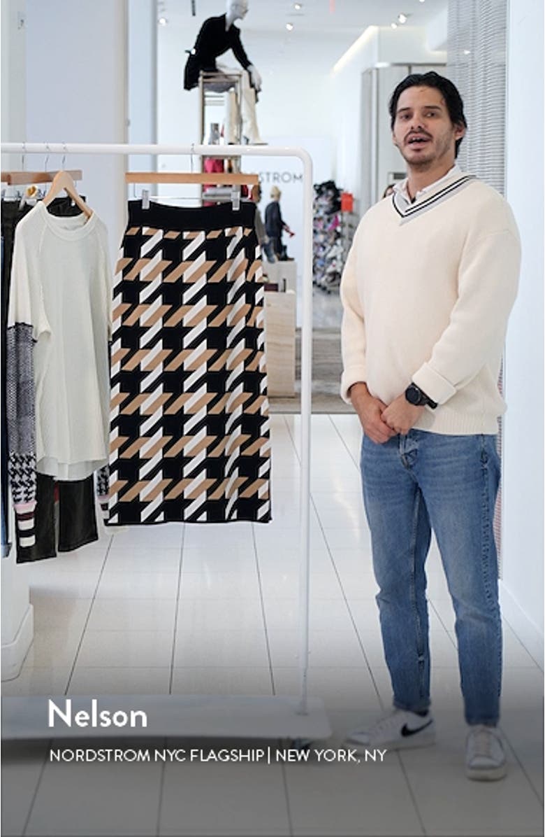 Furelia Houndstooth Knit Pencil Skirt, sales video thumbnail