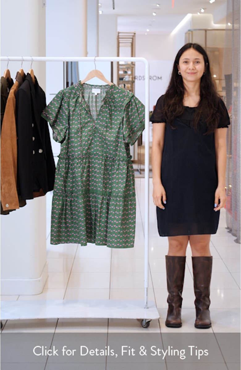 Isha Floral Print Tiered Minidress, sales video thumbnail