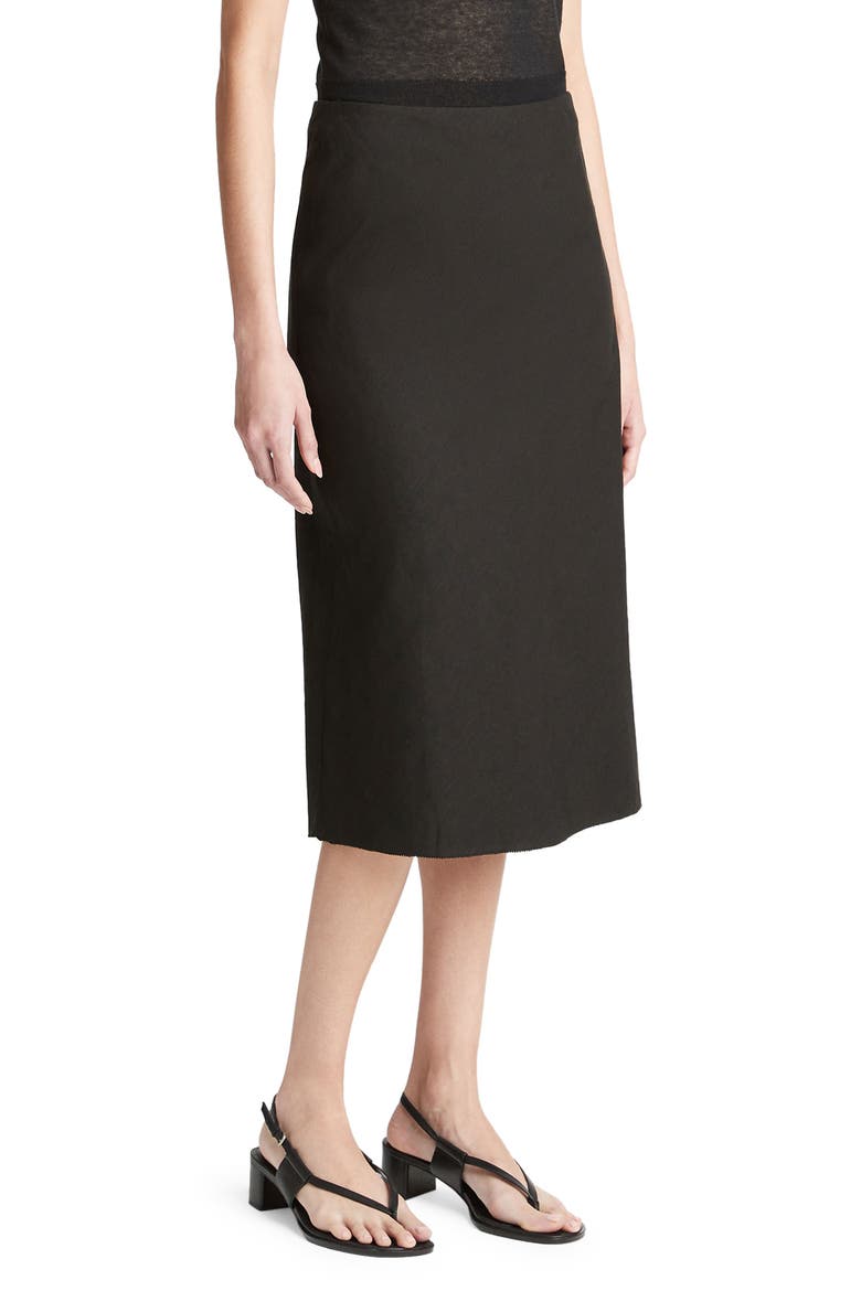 Easy Linen Blend Slip Skirt, Alternate, color, BLACK