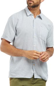 Barbour Deerpark Stripe Short Sleeve Cotton Button-Up Shirt