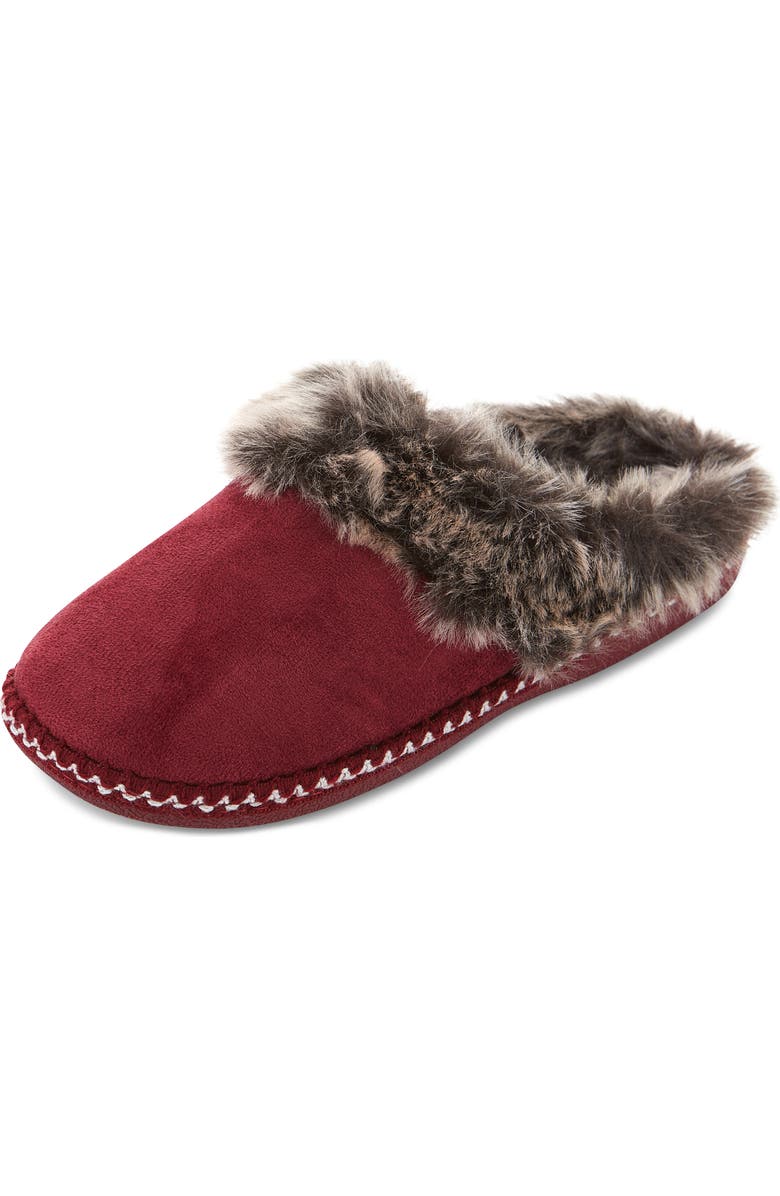 FLOOPI Indoor/Outdoor Faux Fur Lined Slipper, Alternate, color, Wine