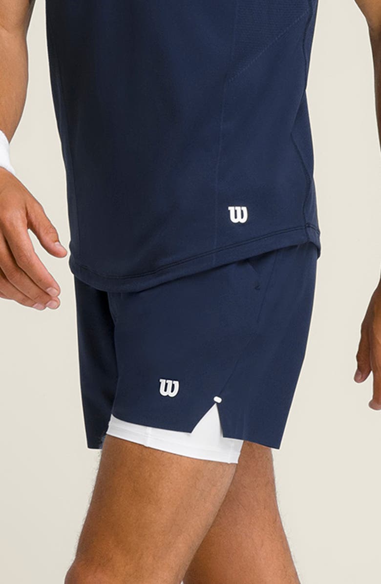 WILSON Tournament V2 Tennis Shorts, Alternate, color, Classic Navy