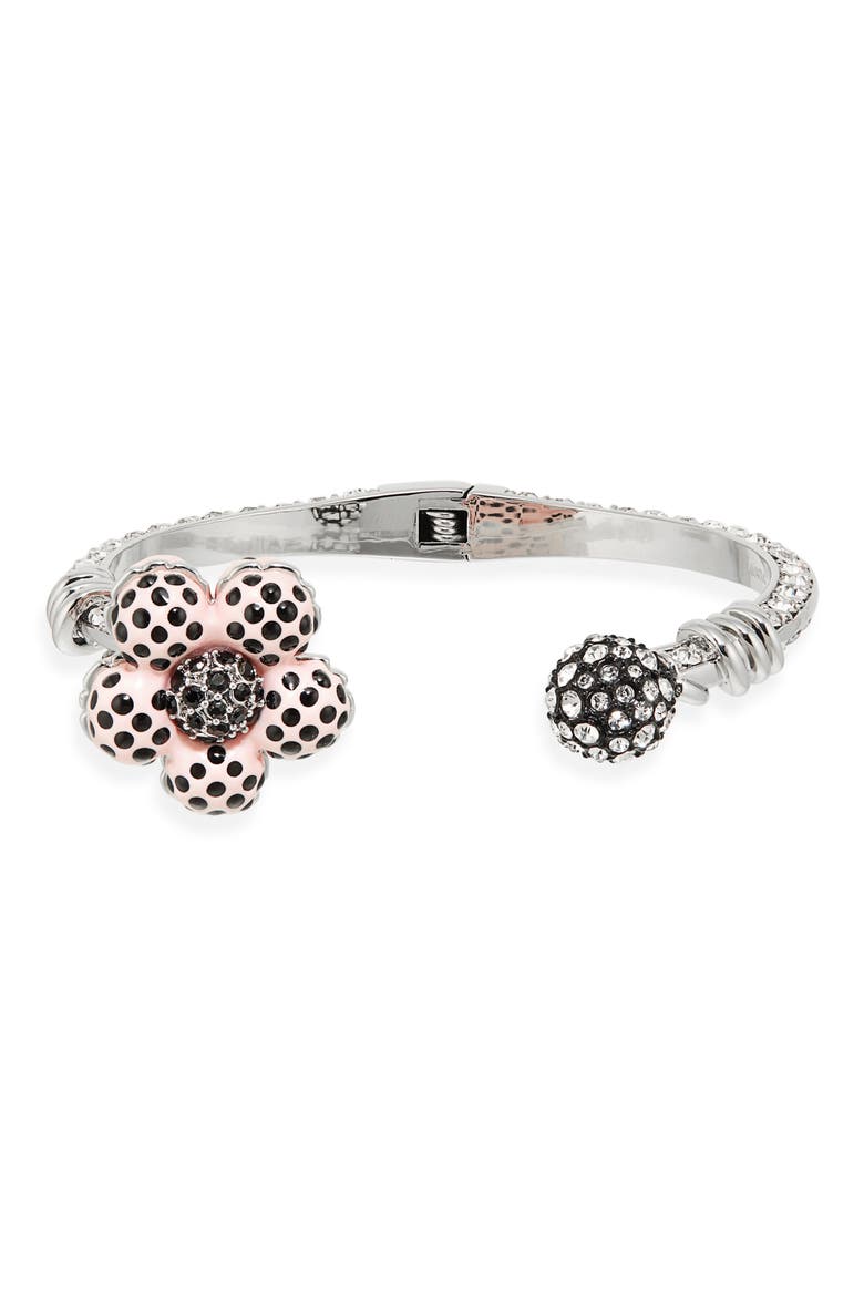 Dots Daisy Cuff Bracelet, Main, color, SILVER/PEACH