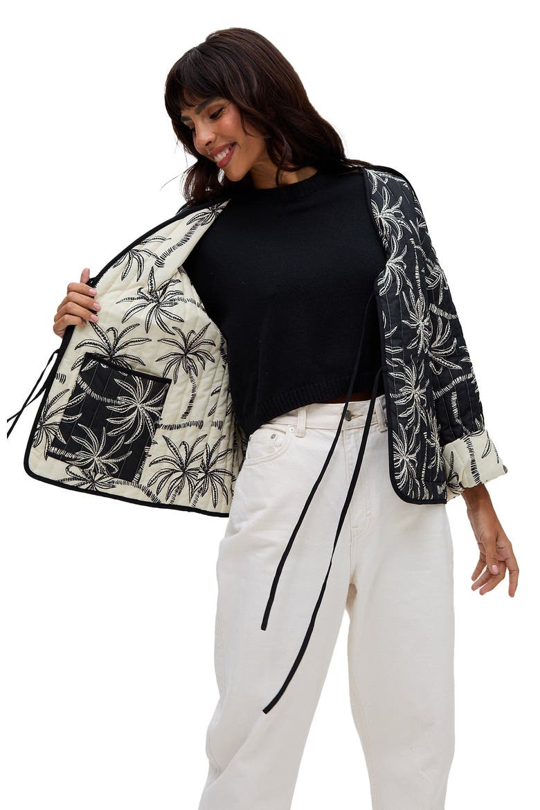 Felicity Palm Print Reversible Jacket, Alternate, color, Multi