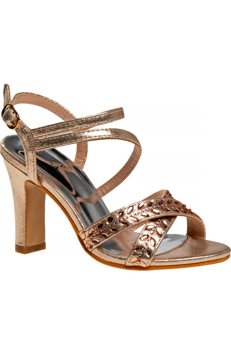 BADGLEY MISCHKA Big Girls Dress Heel Sandals, Main, color, Rose Gold