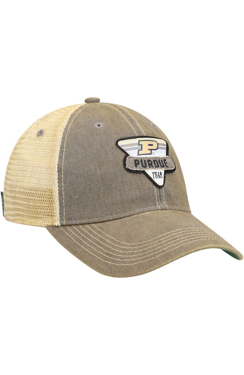 LEGACY ATHLETIC Men's Gray Purdue Boilermakers Legacy Point Old Favorite Trucker Snapback Hat, Alternate, color, 