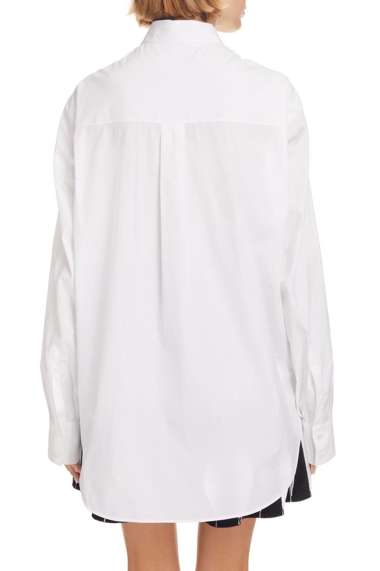 Cotton Poplin Button-Up Blouse, Alternate, color, BLANC