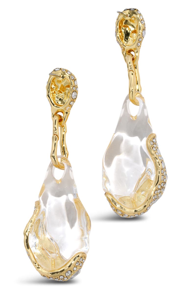 Alexis Bittar Liquid Lucite<sup>®</sup> Crystal Pavé Earrings, Alternate, color, Gold/ Lucite