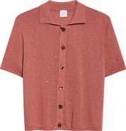 Eleventy Micro Sequin Silk & Cotton Polo
