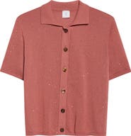 Eleventy Micro Sequin Silk & Cotton Polo